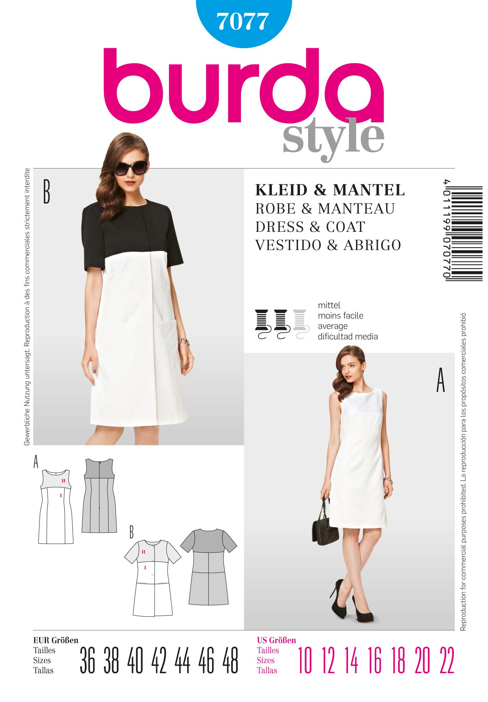 Patron Burda 7077 Robe et manteau